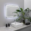 Зеркало Fixsen FX-2090F с подсветкой LED, прямоугольное 90х70см, цвет рамы графит