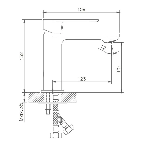 Смеситель для раковины HAIBA HB10590-7, латунь, черный