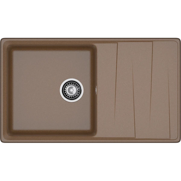 Мойка кухонная GranFest LEVEL GF-LV-860L чаш+кр 860*500мм терракот, мрамор