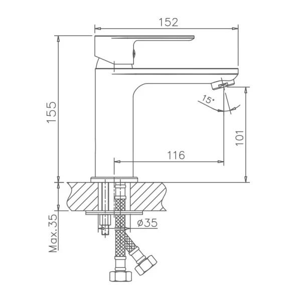 Смеситель для раковины HAIBA HB10505, латунь, хром