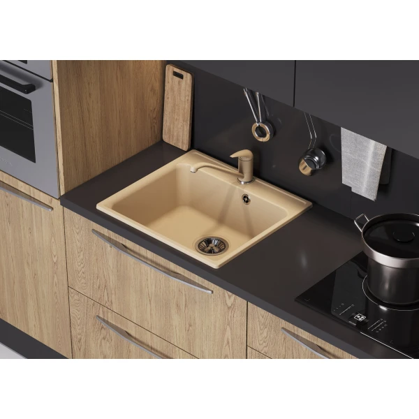 Мойка кухонная Polygran Quartz Bond 530, уголь, арт.688230