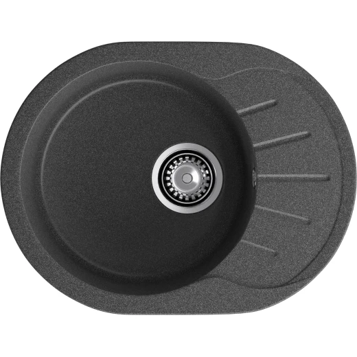 Мойка кухонная GranFest RONDO GF-R-580L чаша с крылом 579*445мм графит, мрамор