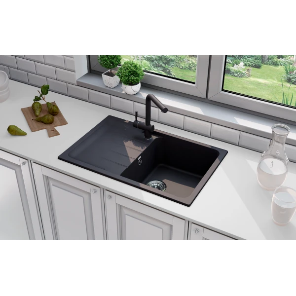 Мойка кухонная ULGRAN Quartz Gerda 780-07, уголь