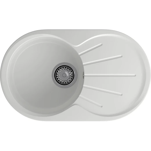 Мойка кухонная GranFest RONDO GF-R-750L чаша с крылом 750*460мм иней, мрамор