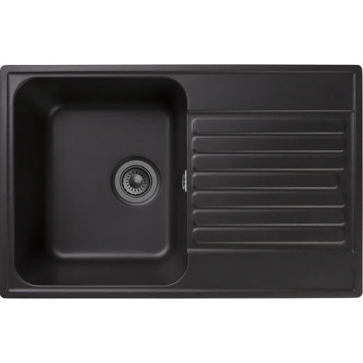 Мойка кухонная GranFest QUARZ GF-Z78 Чаш+крыл 740*480 мм черный