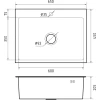 Мойка GF METAL нерж.сталь AISI 304 PVD графит 1 чаша 650*450*215 мм арт.GF-6545 PVD графит