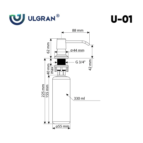 Дозатор Ulgran U-01 (307), терракот