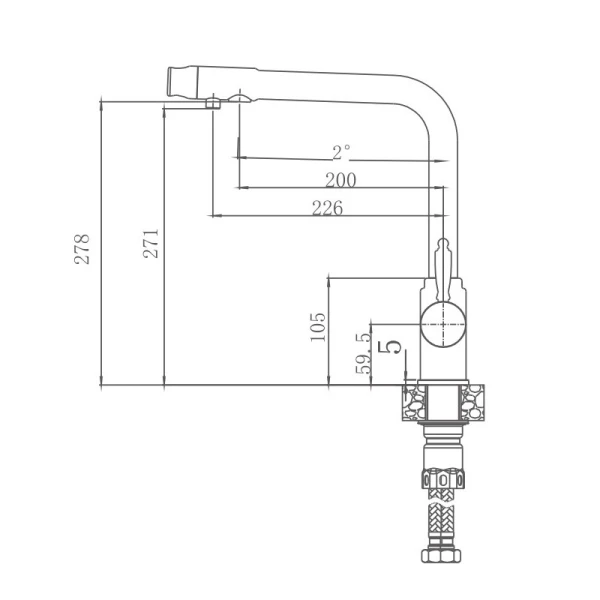 Смеситель для кухни HAIBA HB70301, нержавеющая сталь