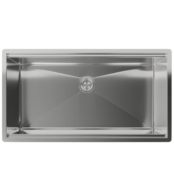 Кухонная мойка Rivelato Rinox 8044 UN нерж.сталь 1 чаши 800*440*200 в комплекте (доска, коландер, ро