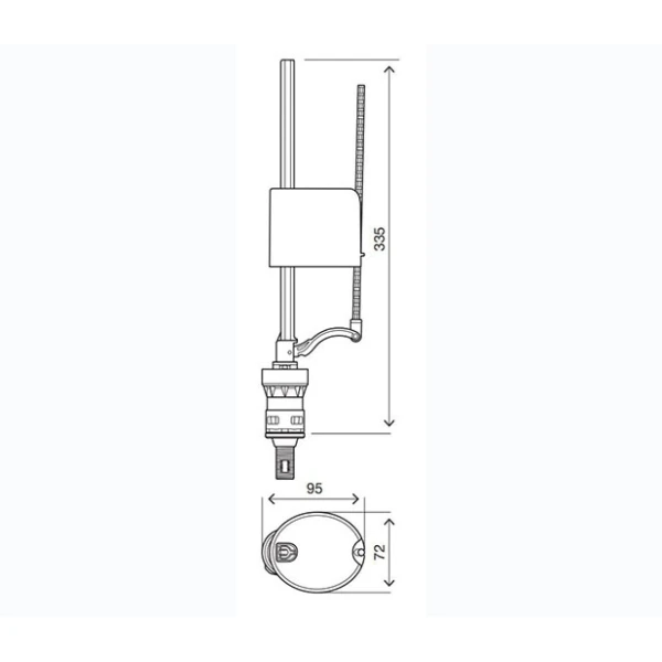 Клапан наполнительный OLI Uni Bottom, нижняя подводка, 3/8", латунь