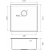 Кухонная мойка Rivelato Rinox 4444 UN нерж.сталь 1 чаша 440*440*200 мм арт.4444 UN