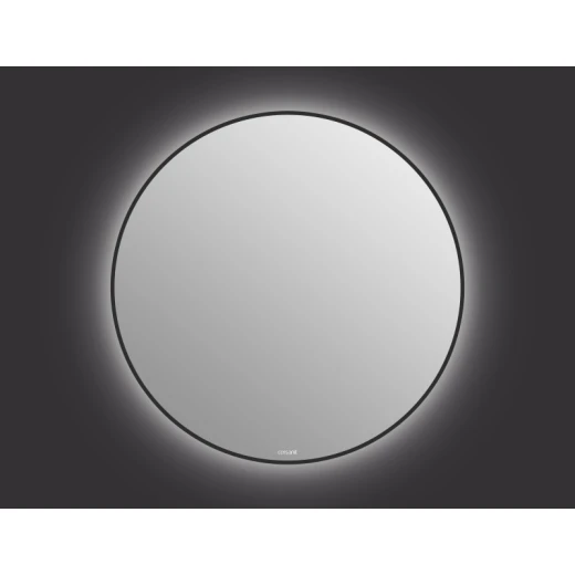 Зеркало Cersanit ECLIPSE smart 100x100 с подсветкой круглое черная рамка