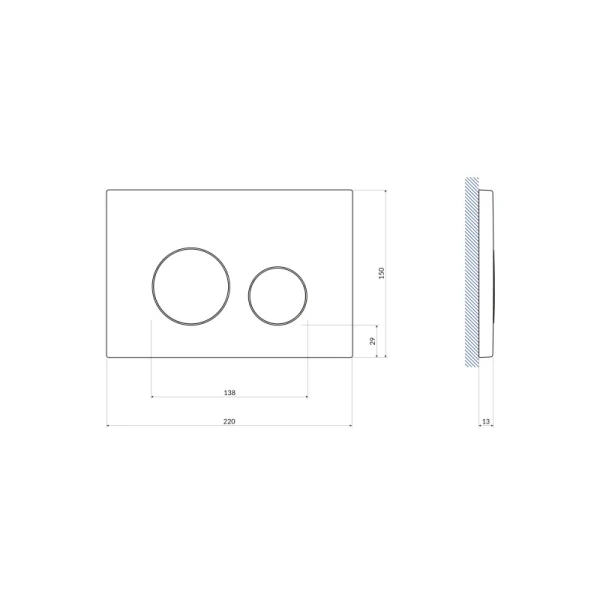 Кнопка Cersanit TWINS для LINK PRO/VECTOR/LINK/HI-TEC пластик белый матовый с рамкой
