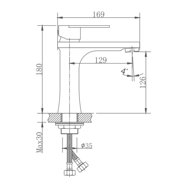 Смеситель для раковины HAIBA HB10807, нержавеющая сталь