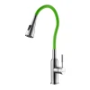 Смеситель Lemark Expert LM5082S-Green для кухни, с гибким изливом и 2-х фун. аэрат, сталь/зеленый