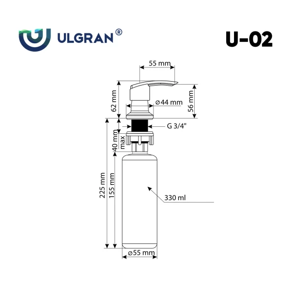 Дозатор Ulgran U-02(310), серый
