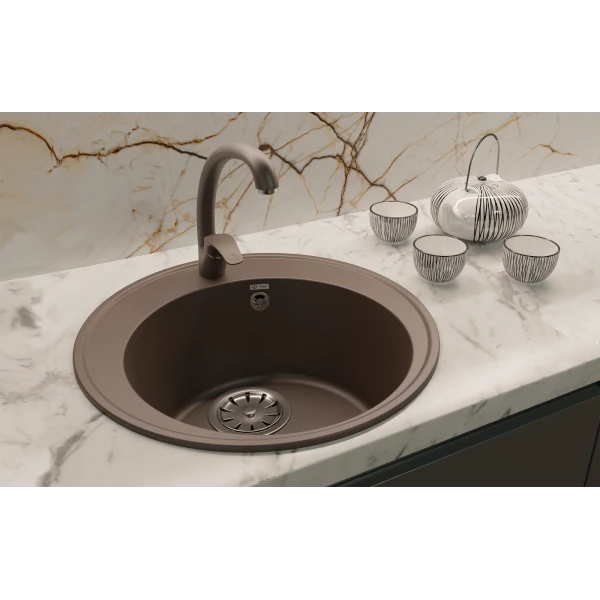 Мойка кухонная ULGRAN Quartz Nora 485-10, песок