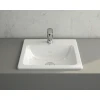 Раковина накладная Vitra S20 5465B003-0001, прямоугольная 55 cм, c переливом, цвет белый