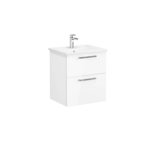 Тумба с раковиной Vitra Root 60 с 2 ящиками, белый глянцевый