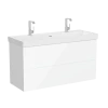 Тумба с раковиной Vitra Metropol Pure 120 c 2 ящиками, подсветка в верхнем ящике, белый глянцевый