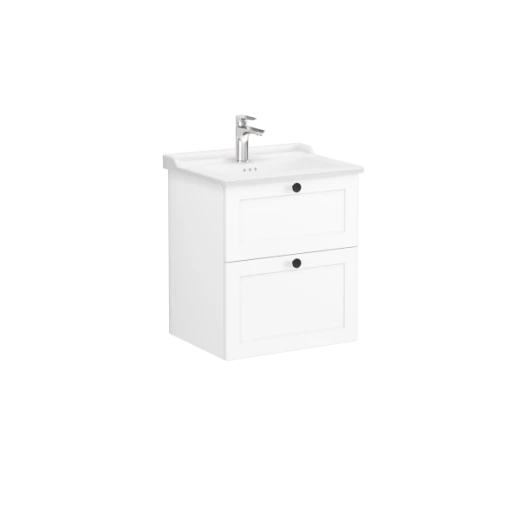 Тумба с раковиной Vitra Root Classic 60 с 2 ящиками, белый матовый