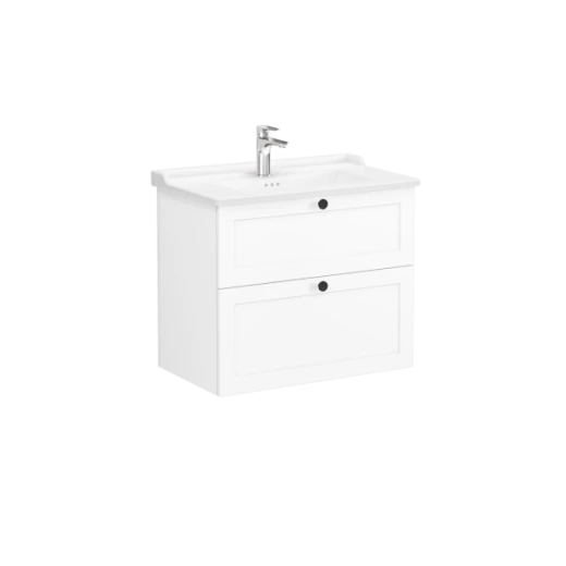 Тумба с раковиной Vitra Root Classic 80 с 2 ящиками, белый матовый