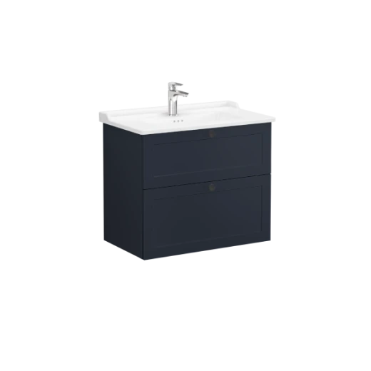 Тумба с раковиной Vitra Root Classic 80 с 2 ящиками, темно-синий матовый