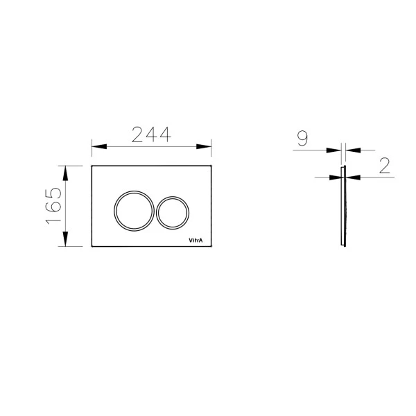 Панель смыва Vitra Origin 740-2450, черный глянцевый