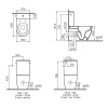 Унитаз-компакт Vitra Sento 9830B003-720Rim-ex back to wall, сиденье тонкое микролифт, механизм 3/6 л